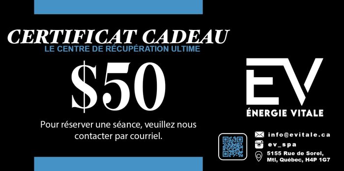 Chèque-cadeau de 50$